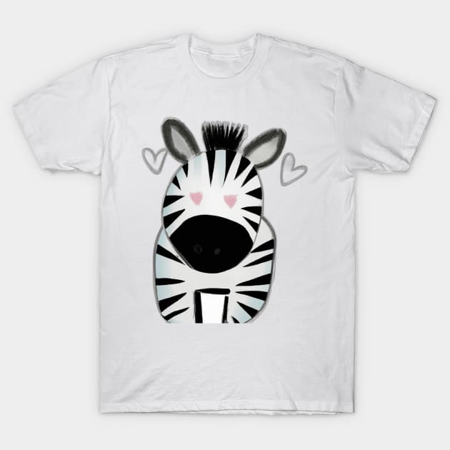 Cute Zebra Drawing T-Shirt by Play Zoo